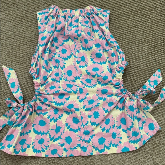 Topshop Pink and Blue Wrap Tie Front Crop Top - Picture 1 of 4